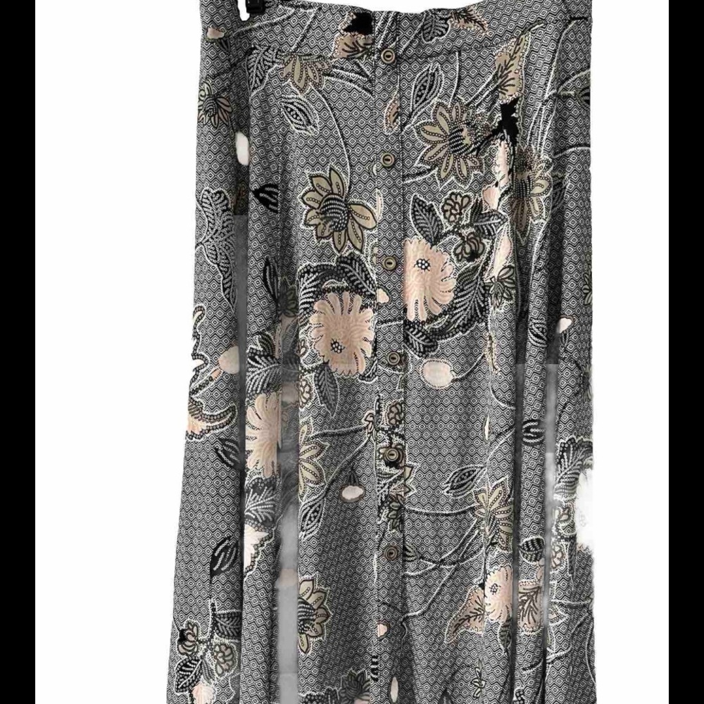 SJS Long Black/pink Coastal Cowgirl Floral Faux Button Down